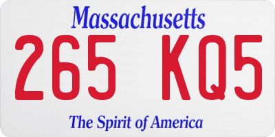 MA license plate 265KQ5