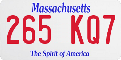 MA license plate 265KQ7