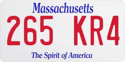 MA license plate 265KR4