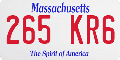 MA license plate 265KR6