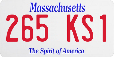 MA license plate 265KS1