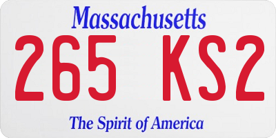 MA license plate 265KS2