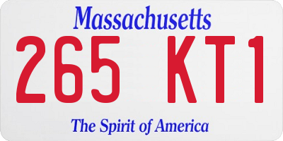 MA license plate 265KT1