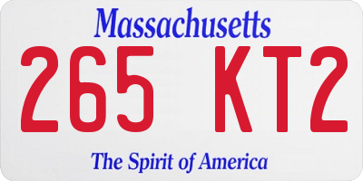 MA license plate 265KT2