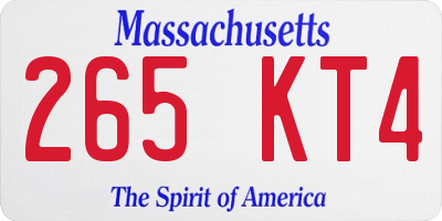 MA license plate 265KT4