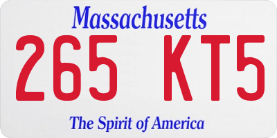 MA license plate 265KT5