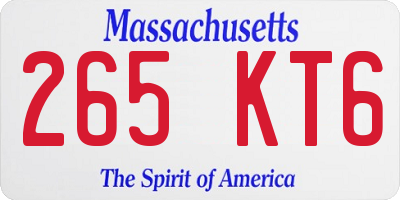 MA license plate 265KT6
