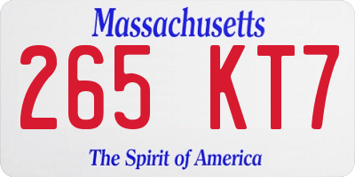 MA license plate 265KT7