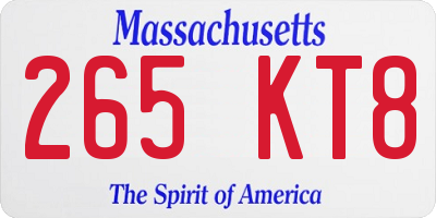 MA license plate 265KT8