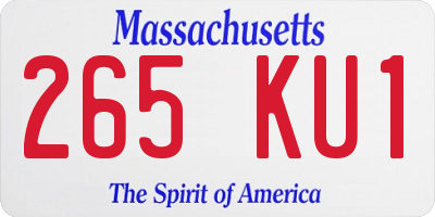 MA license plate 265KU1