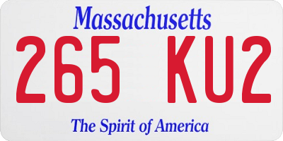 MA license plate 265KU2