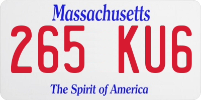 MA license plate 265KU6