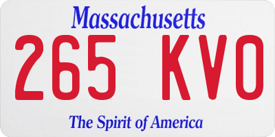 MA license plate 265KV0
