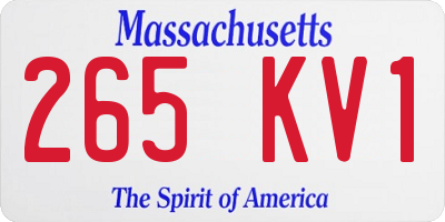 MA license plate 265KV1