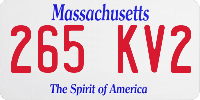 MA license plate 265KV2