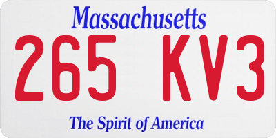MA license plate 265KV3