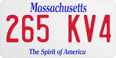 MA license plate 265KV4