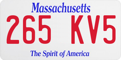 MA license plate 265KV5