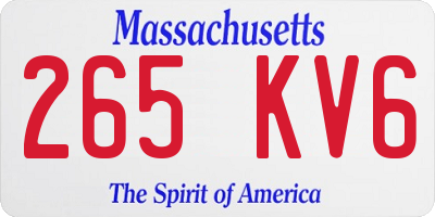 MA license plate 265KV6