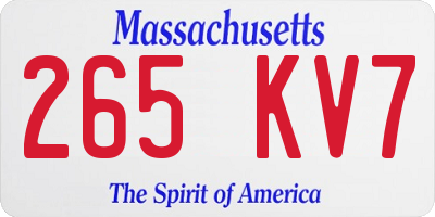 MA license plate 265KV7