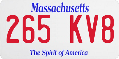 MA license plate 265KV8