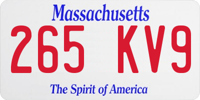 MA license plate 265KV9
