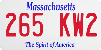 MA license plate 265KW2
