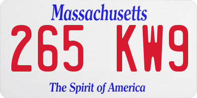MA license plate 265KW9