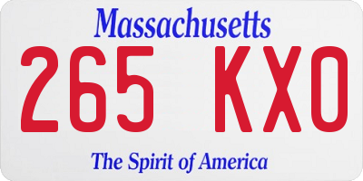 MA license plate 265KX0