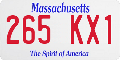 MA license plate 265KX1