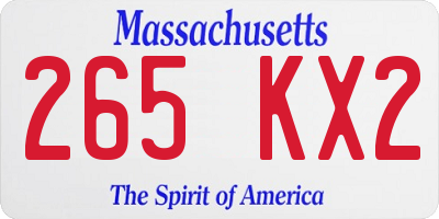 MA license plate 265KX2