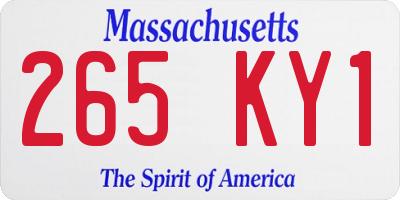 MA license plate 265KY1
