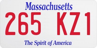 MA license plate 265KZ1