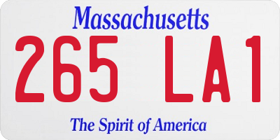 MA license plate 265LA1