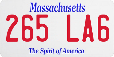 MA license plate 265LA6