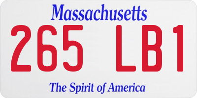 MA license plate 265LB1