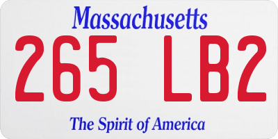MA license plate 265LB2