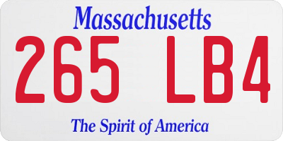 MA license plate 265LB4