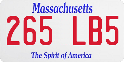 MA license plate 265LB5
