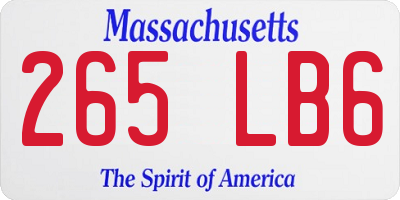 MA license plate 265LB6