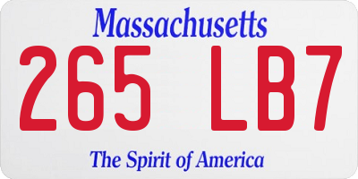 MA license plate 265LB7