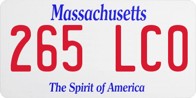 MA license plate 265LC0