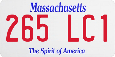 MA license plate 265LC1