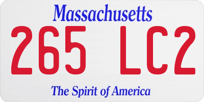MA license plate 265LC2