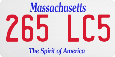 MA license plate 265LC5