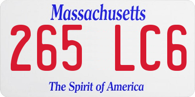 MA license plate 265LC6