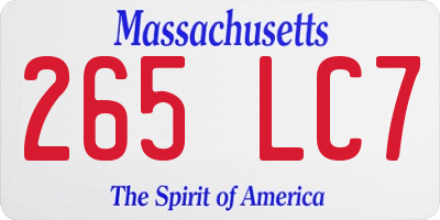 MA license plate 265LC7