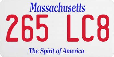 MA license plate 265LC8