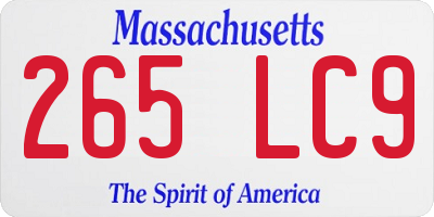 MA license plate 265LC9