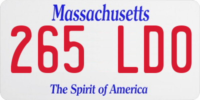 MA license plate 265LD0